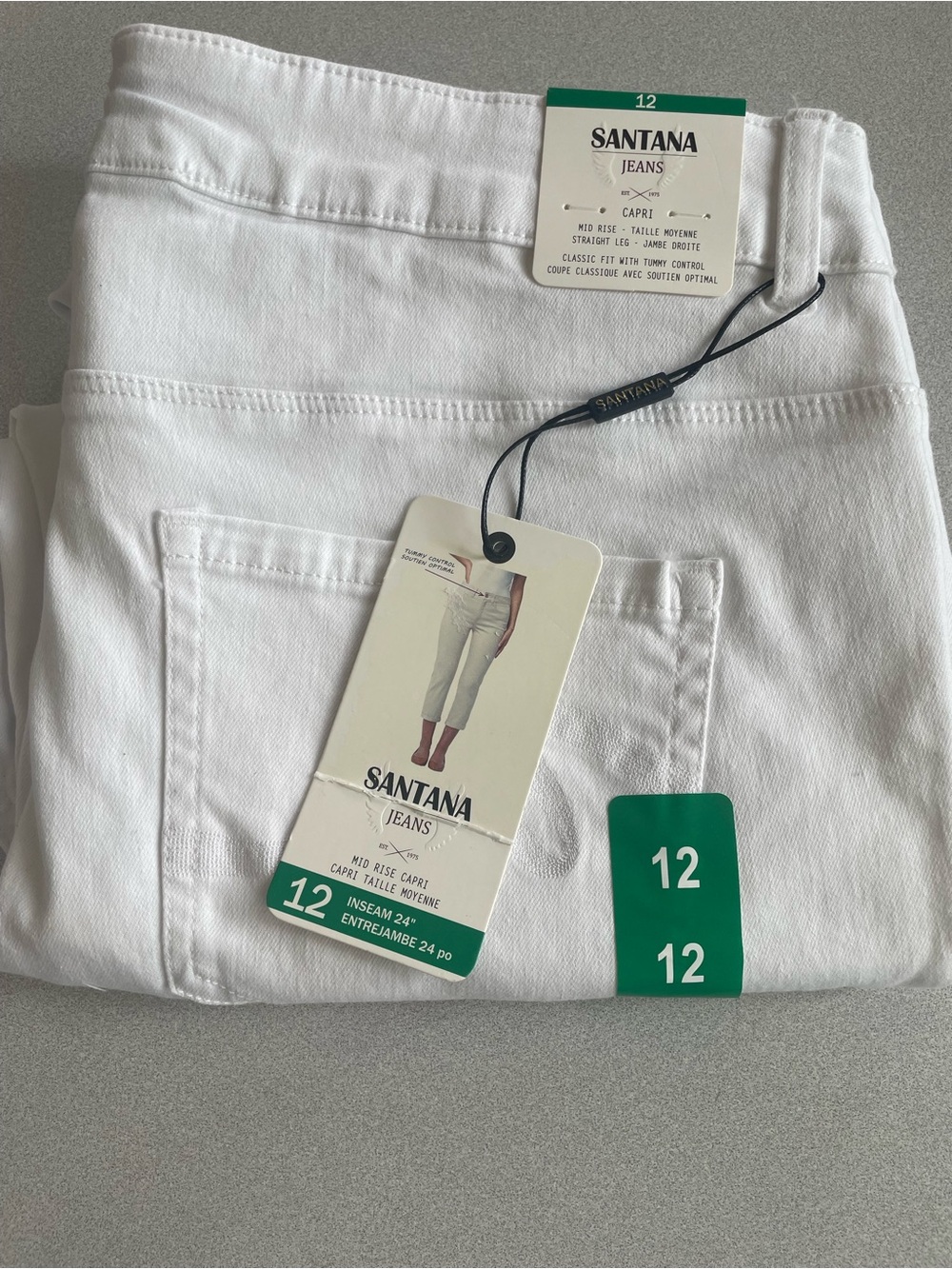 Santana Jeans Women’s White Capri Ankle Jeans